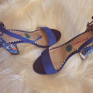 BETSEY JOHNSON COBALT BLUE TROPICAL SANDAL